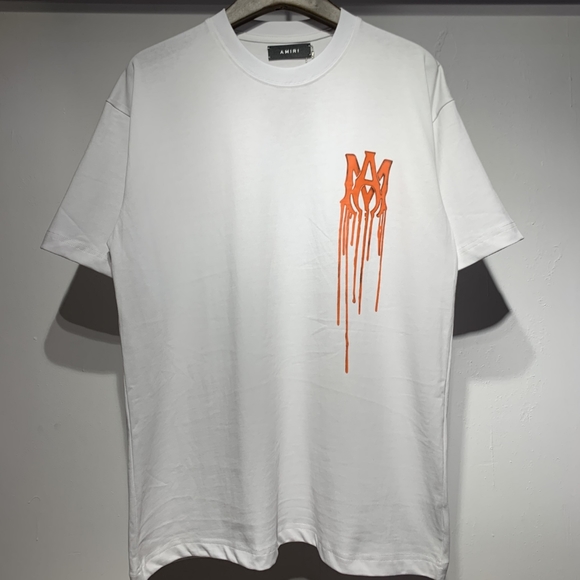 AMIRI Men's Fashion Casual Letter Print Graphic Short Sleeve T-Shirt